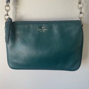 Kate Spade Teal Leila Triple Gusset Crossbody Bag